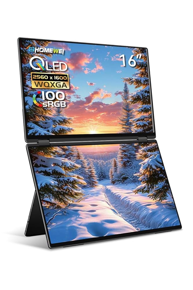 EWEI モバイルモニター WQXGA 16インチ LQ-160NW Amazon.co.jp: EHOMEWEI デュアルモニター 16インチ QLED 2.5K